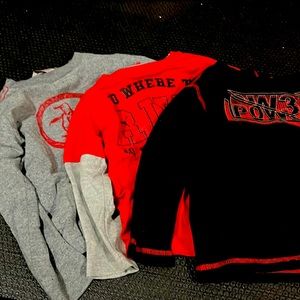 Lot of 3 long sleeve boys shirts size 3 (puma, Reebok, and penguin)